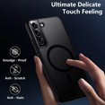thumbnail image 4 of Magnetic Case for Samsung Galaxy S22, Translucent Matte Anti-Fingerprint,Compatible with MagSafe,Slim Fit Shockproof Protective Phone Case for Galaxy S22 (Black), 4 of 12