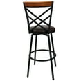 thumbnail image 5 of eHemco Swivel Metal Kitchen Counter Barstool with Double X Back Upholstered Faux Leather Seat, Espresso and Black, Set of 2, 5 of 9