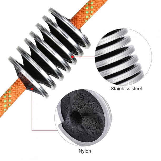 Cepillo Para Limpiar Cuerdas De Escalada - Acero Inoxidable Y Nylon, Compatible Con Cuerdas De 8-13 Mm