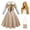 Dress A+Gold Wig+Bag, variant on Girls Doll Costume Uniform Dress Halloween Outfits with Bow and Gold Wigs, Size for 4-12 year