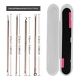 thumbnail image 3 of Cuatro en un removedor de cabeza negra Steería de acero inoxidable Pimple Popper Tool Kit Herramientas de belleza Acné Whitehead Popping para la cara de la nariz con la caja Monstrate CE001560-00, 3 of 7
