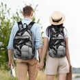 thumbnail image 4 of Bingfone Running Horse Print Canvas College Laptop Backpack, Large Capacity Lightweight College Bookbag Casual Daypack-Small, 4 of 5