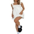 thumbnail image 1 of Women Casual Mini Dresses Lace Dress Backless Bandage A Line Swing Mini Dress, 1 of 6