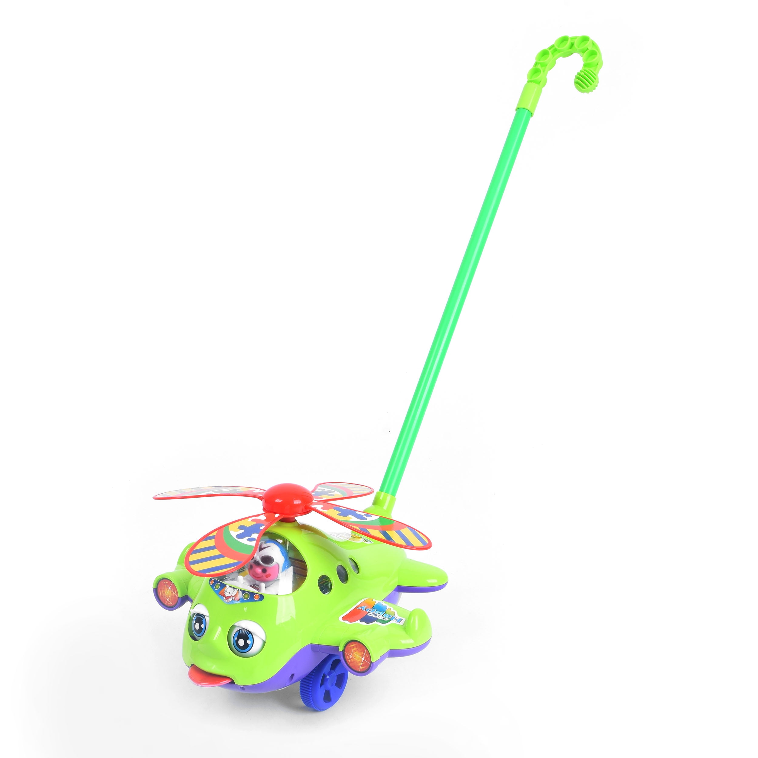 WonderPlay Helicopter Push Toy Green