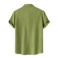 thumbnail image 2 of Bcfgryg Male Summer Hawaii Solid Shirt Short Sleeve Pocket Turn Down Button Shirt Business Shirts Men, 2 of 5