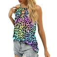 thumbnail image 5 of HAPIMO Women's Summer Tank Tops O-Neck Blouse Gradient Leopard Print Tops Casual Tunic Swing Camis Vest Sleeveless Shirts for Girls Hollow Out Camisole Savings Multicolor XL, 5 of 8