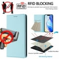 thumbnail image 3 of for iPhone 16 Pro Max Wallet Case with RFID Blocking Card Slots, Fashion PU Leather Flip Kickstand Magnetic Phone Cover Women Men, Support Wireless Charging, Full Body Protection - Skyblue, 3 of 11