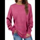 thumbnail image 1 of Sudadera Informal de Cuello Redondo para Mujer, Larga, Corte Holgado, Cuello Alto, Forro Cómodo, Prendas de Moda para Otoño. Rojo L, 1 of 8