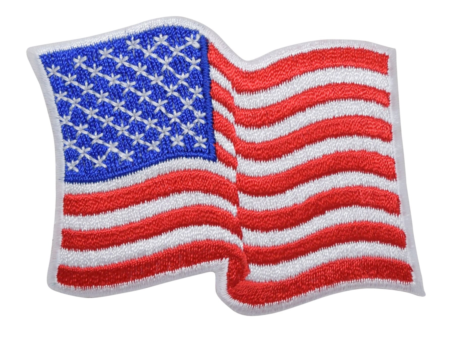 American Flag Patriotic Nautical EMBROIDERED 3.5 INCH IRON ON PATCH 