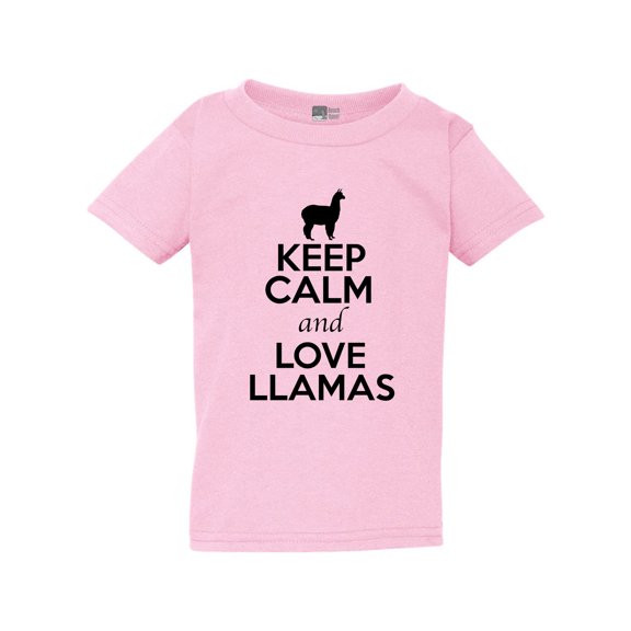 Keep Calm And Love Llamas Camel Animal Lover Funny Toddler Kids T-Shirt Tee