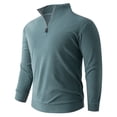thumbnail image 2 of USNSM Men's Quarter Zip Up Sweaters Slim Fit Lightweight Mock Neck Pullover Casual Fashion Solid Color Sweaters Blue XXL, 2 of 6