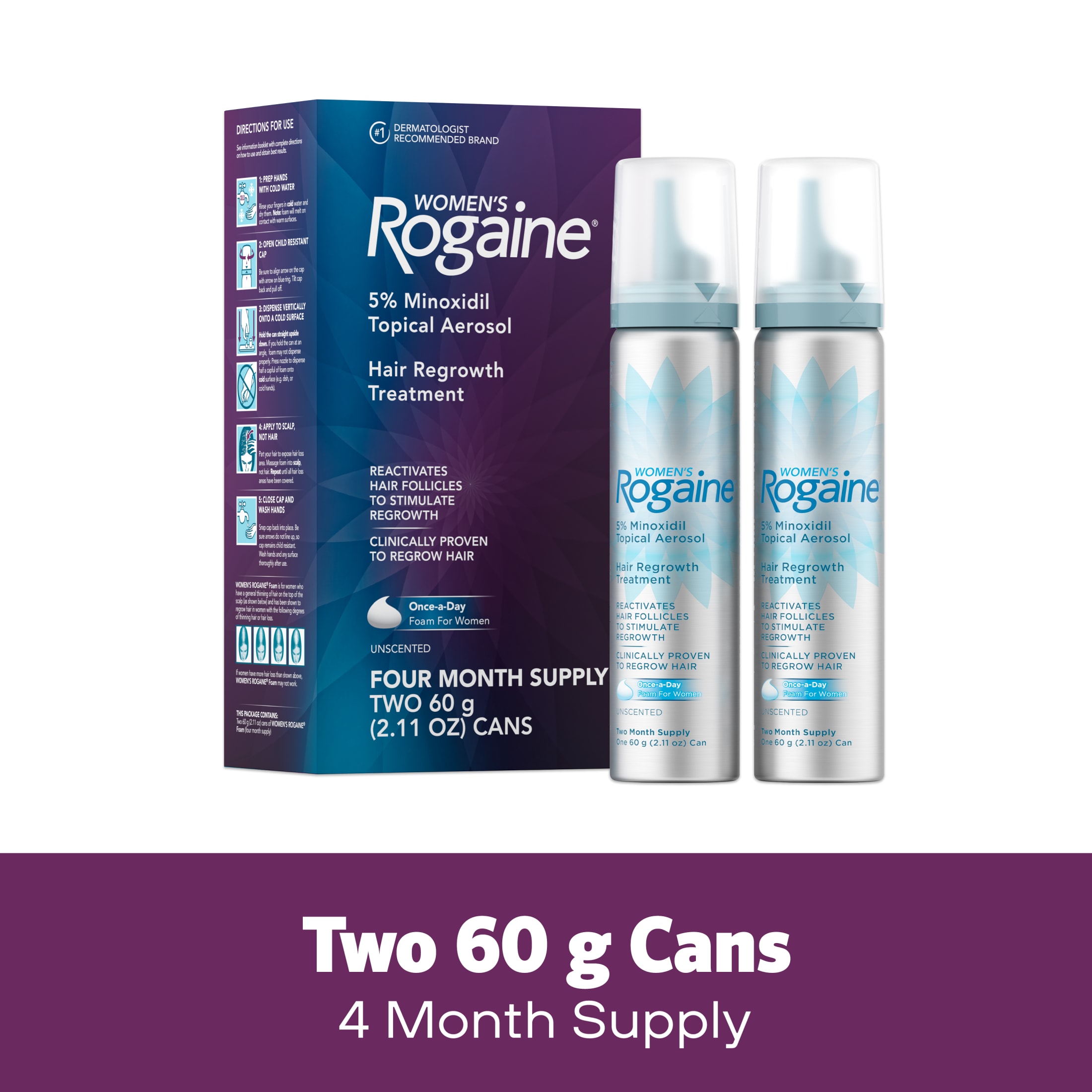 Women's Rogaine Hair Regrowth Foam 4-Month Supply photo 2