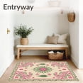 thumbnail image 3 of ODIKA 3'x5' Machine Washable Non-Slip Area Rug, Classic Jolly Lavatory Package Timeless Woodland Theme High Traffic Rug with Pad, Beige, 653172, 3 of 8