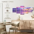 thumbnail image 5 of Elephant Stock Cotton Candy Beach Sunrise Wall Art - Horizontal Multi Panel Canvas - Living Room Wall Decor - Beach Multi Panel - Purple And Pink Decor - 74" x 34", 5 of 8