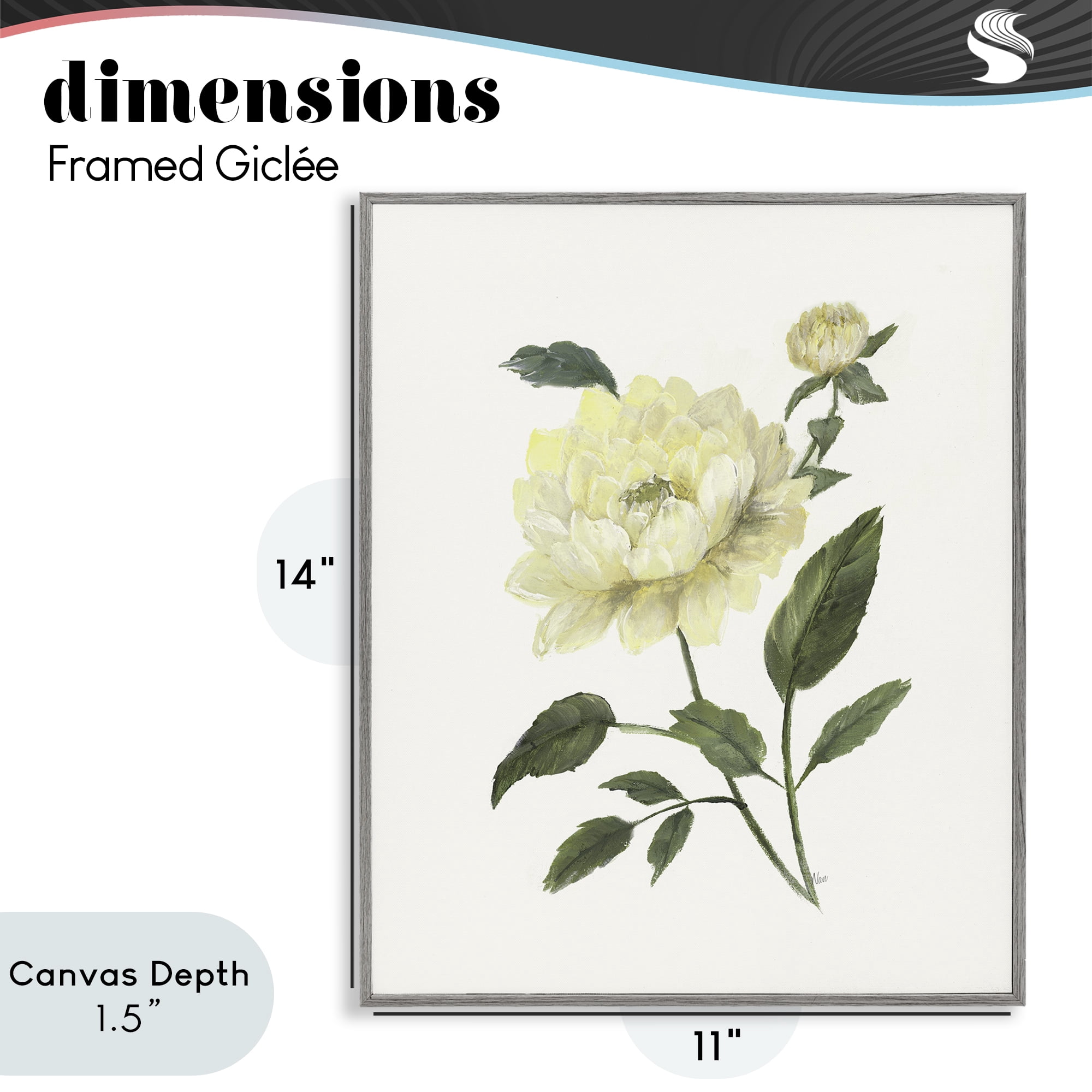 Stupell Industries Cream Garden Peony with Buds Gray Framed Giclee Art, design by Nan
