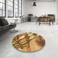 thumbnail image 3 of Ahgly Company Indoor Square Patterned Saddle Brown Area Rugs, 3' Square, 3 of 6
