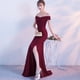 thumbnail image 3 of Vestido de noche para banquete Chen Qixiong, elegante vestido largo con hombros descubiertos y cola de pez para presentadora, vestido largo, 3 of 5