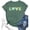 Green, variant on Womens Tees Casual Short Sleeve T Shirt with Print Round Neck Daily Wear Basic Tee Womens Tops Blue L
