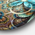 thumbnail image 3 of Designart 'Colorful Fractal Flowers with Blue Shade' Metal Wall Art, 3 of 3