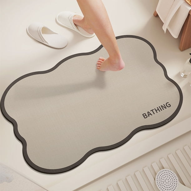 Alfombra de baño antideslizante absorbente | Alfombra de secado rápido de diatomita para lavabo de entrada | Caqui de estilo moderno | Resistente al agua Fácil de limpiar | 16x23.6 pulgadas | 1