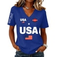 thumbnail image 2 of Iaqnaocc 250th Anniversary T Shirts for Women Short Sleeve 250 Anniversary USA Flag 250 Anniversary Usa Flag 4th Of July Patriotic V Neck July 4th Celebration Outfits Blue M, 2 of 4
