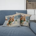 thumbnail image 2 of Hello Winter Vintage Cavalier King Charles Spaniel Enjoys Snowy Day with Snowman Pillow Cushion Double Sided Dog Lover Gifts Throw Pillow - 12019, 2 of 4