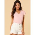 thumbnail image 2 of INSPIRE CHIC Blouse d'Été en Chiffon pour Femmes, Col en V, Manches Courtes, Semi-Transparente, 2 of 6
