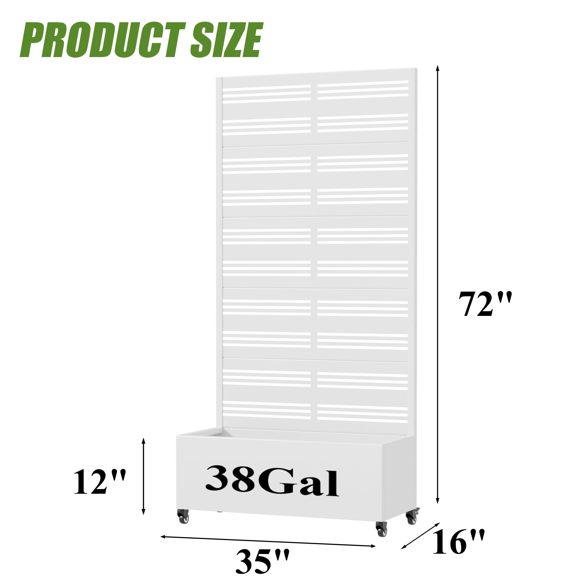 MAYEERTY 72*35in Outdoor Metal Planter Box, Decorative Patterned Metal Planter, Garden Planter Box for Patio, Balcony, Backyard