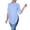 Light Blue, variant on Women's Collar V Neck Long Sleeve Slit Side Button Down Long Shirt Blouse Top Summer Blouse Fashion Clothing