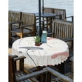 thumbnail image 2 of nqOlkjepod Red Black Yellow Floral Outdoor Tablecloth with Umbrella Hole & Zipper, Farmhouse Watercolor Flowers Round Table Cover 60 Inch, Dining Waterproof Table Cloth Protector for Patio/Party, 2 of 7