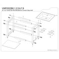 thumbnail image 5 of Kingston Brass VWP2522B2 Quadras 25" Ceramic Console Sink with Steel Base and Glass Shelf (1-Hole), White/Polished Brass, 5 of 7