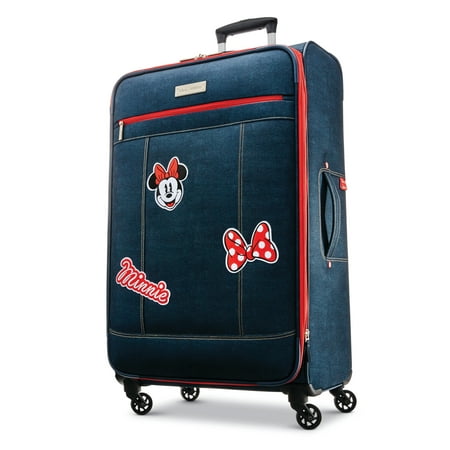 American Tourister Disney Minnie Mouse Denim Krush 28-inch Softside Spinner, Checked Luggage, One Piece