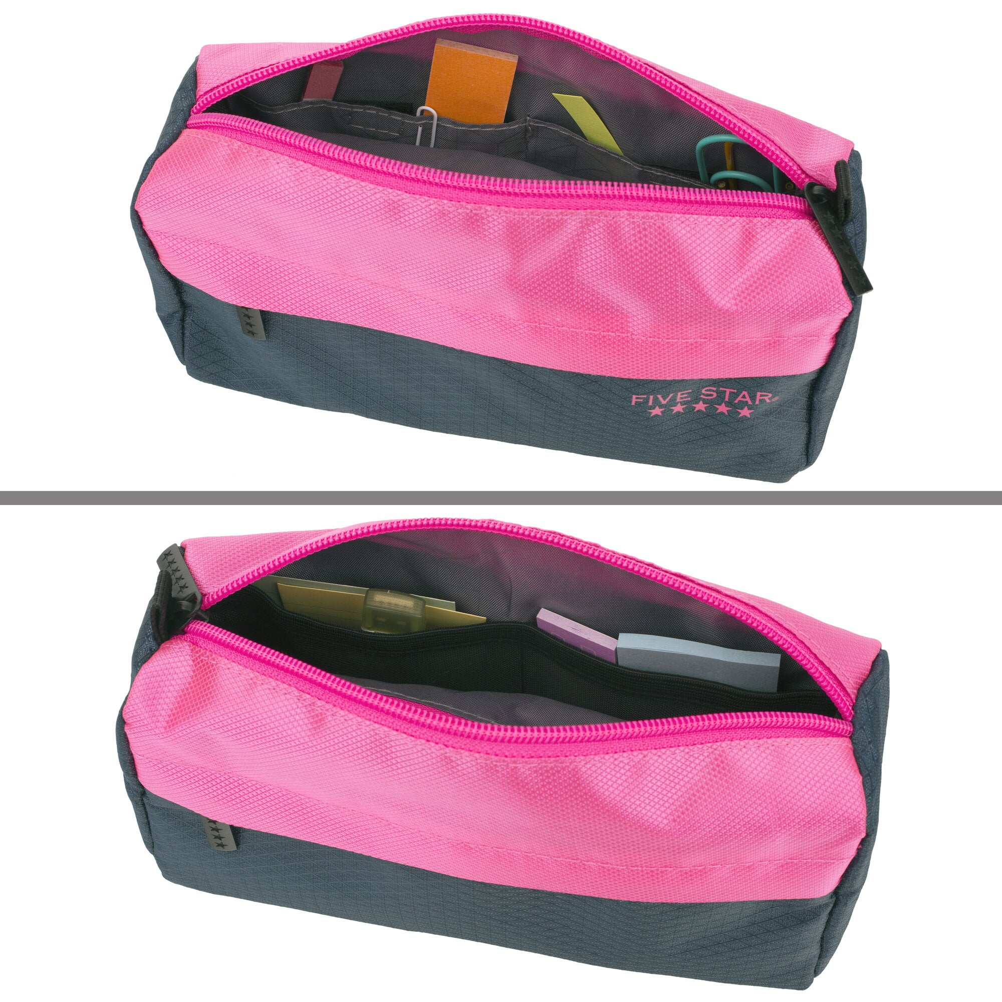 Five Star 9-Pocket Zipper Pencil Pouch NavyPink - Pencil Pouches