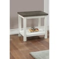 thumbnail image 2 of Farmhouse Style End Table, Brown & White Two-Tone Finish, Wooden Accent Table for Living Room, 2 of 5