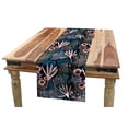 thumbnail image 1 of Floral Table Runner, Abstract Tropical Nature Full of Exotic Foliage Leaves and Pollen Look Dots Artwork, Dining Room Kitchen Rectangular Runner, 3 Sizes, by Ambesonne, 1 of 2