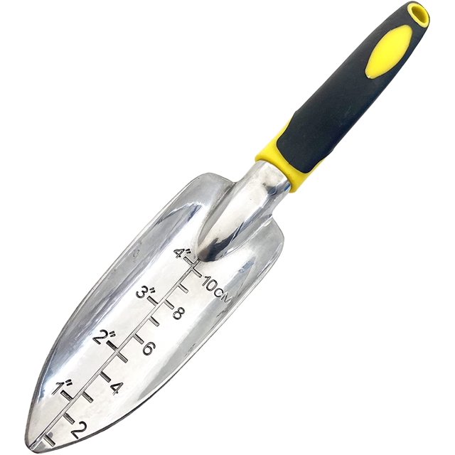 TIENAILING Herramientas de jardín Pala de mano Pala de mano Herramientas para macetas Herramientas de jardinería de fundición de alta resistencia Cabezales de aluminio con mango antideslizante de goma suave Herramienta de jardinería para desmalezar, cavar y plantar (A) Ormromra PTL128-2
