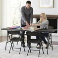 Vebreda 6 ft Plastic Folding Table Portable FoldinHalf Table for