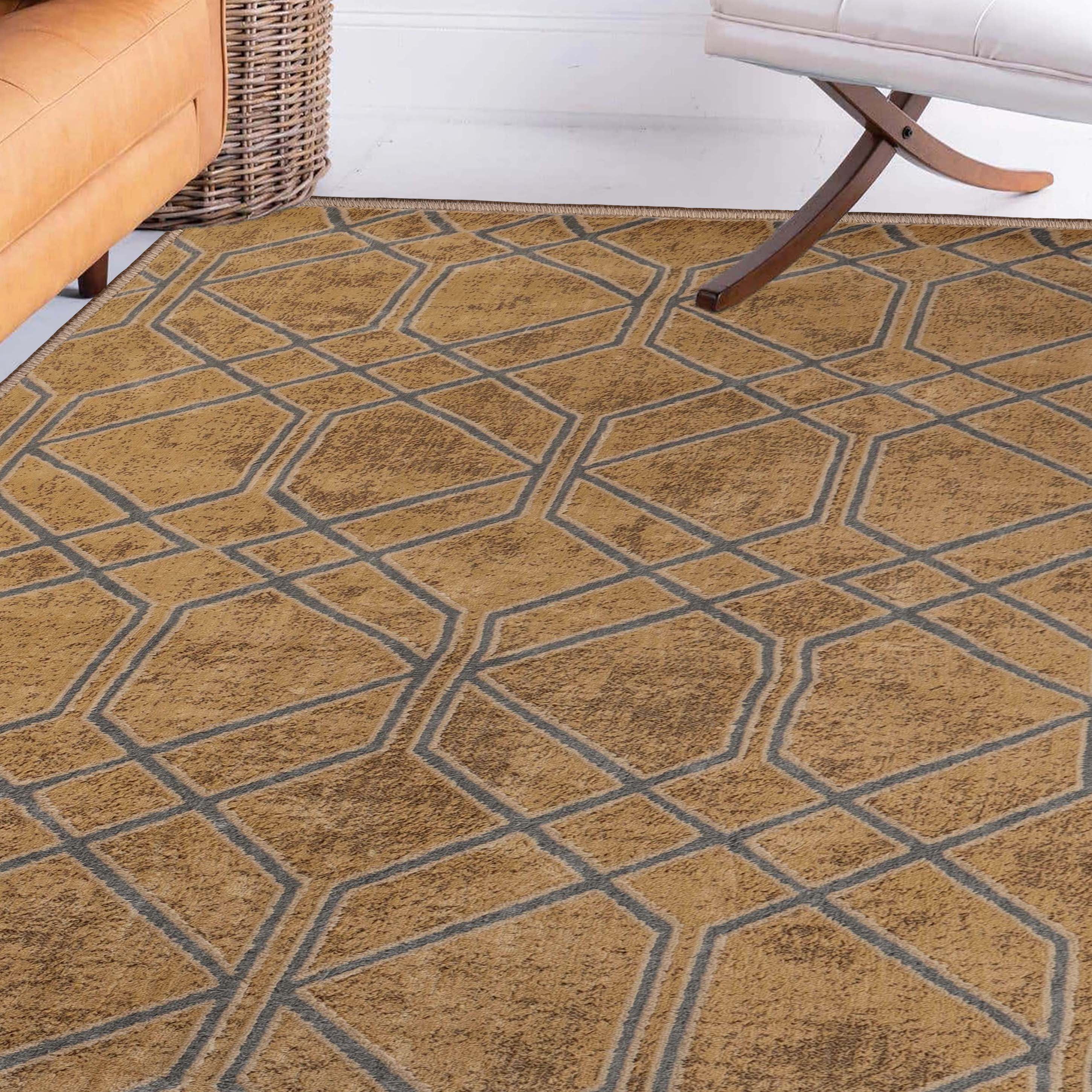 Superior Abner Geometric Diamond Indoor Area Rug, 8' x 10', Camel/Grey