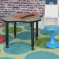thumbnail image 2 of 30" Clover Shaped Height Adjustable Classroom Desk- Pewter Frost, 2 of 7