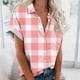 thumbnail image 2 of Mujeres Pantalones Cortos Impresos Manga Corta con Cuello en V Blusa Superior, Casual Y Elegante Corto para las Mujeres Verano Casual, 2 of 5