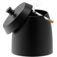 thumbnail image 2 of Outdoor ashtray with lid - Stainless steel windproof black cigarette tray, 2 of 5