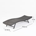 thumbnail image 3 of GDF Studio Eliana Outdoor Wicker 6 Piece Adjustable Chaise Lounge and Side Table Chat Set, Gray, 3 of 4
