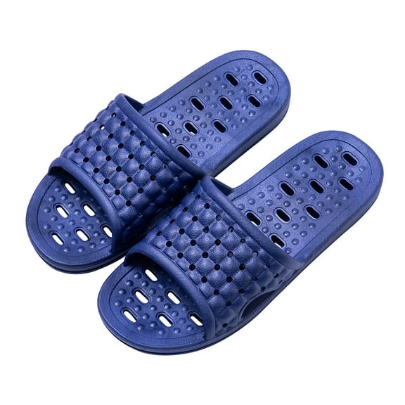 Women's Men's Shower Shoes,Non Slip Thick Cushion Quick Drying Bathroom Slippers for Women Blue