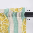 thumbnail image 5 of Summer Lemon Valance Curtains for Kitchen/Living Room/Bathroom/Bedroom Window, Rod Pocket Small Topper Half Short Window Curtains Voile Sheer Scarf, Rustic Green Stripes Spring Yellow Fruit 54"x18", 5 of 8