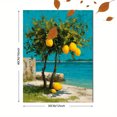 thumbnail image 3 of Lemon Tree Coastal Canvas Art, Azure Sea Beach Scene, Living Room Dining Room Decor & Mother's Day Gift, 3 of 8