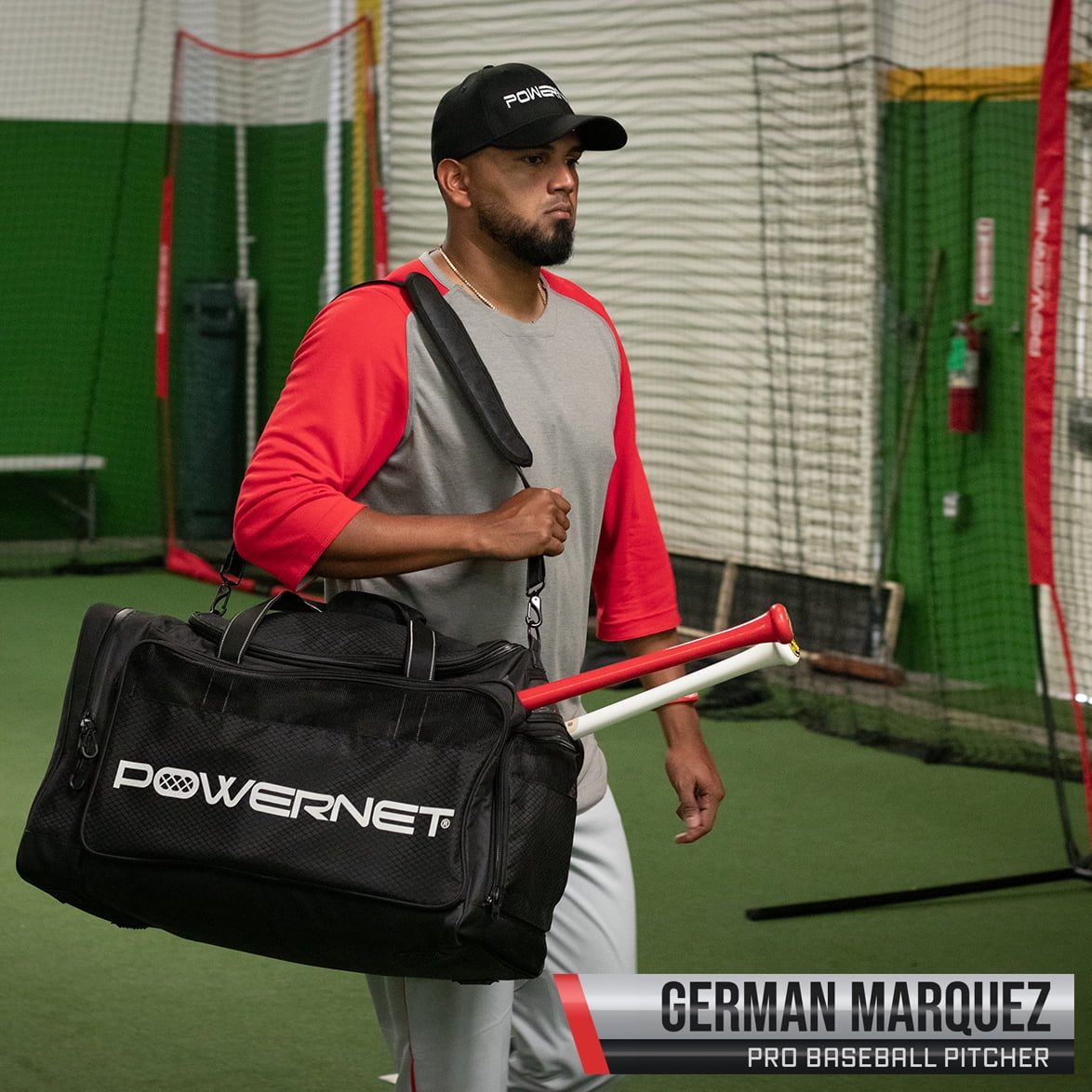 PowerNet Pro Duffle Bag, Softball Baseball Dual Bat Bag, Baseball Gear Shoulder Bag with Cooler Pocket and Padded Shoulder Strap (Duffle Bag, 1-Count)