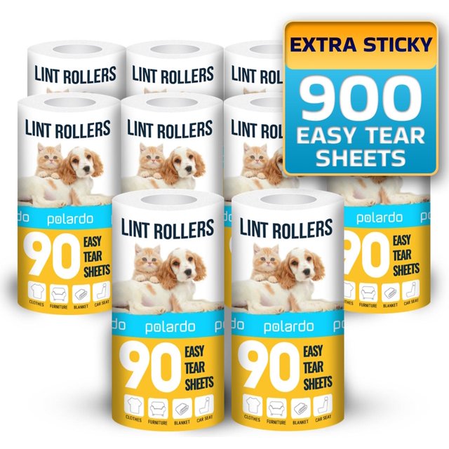 Hojas adhesivas Polardo 900 de Lint Rollers con 10 rodillos de repuesto