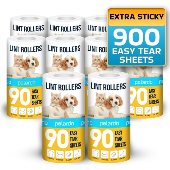 Hojas adhesivas Polardo 900 de Lint Rollers con 10 rodillos de repuesto
