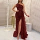 thumbnail image 1 of Vestido de noche largo ajustado de temperamento a la moda sin mangas con lentejuelas de color hada para mujer, 1 of 6