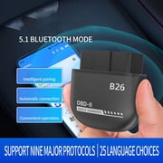 Bluetooth OBD2 Scanner for Car - Universal Car Diagnostic Tool Code Reader, Check Engine Light Reset, Real-Time Data Stream Monitor, Compatible with 1996+ Gasoline Vehicles, Plug & Play